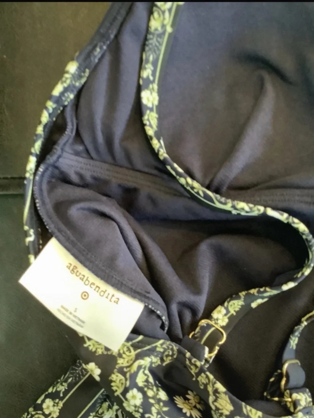 Agua Bendita Navy and Yellow Floral One-Piece - Picture 5 of 7